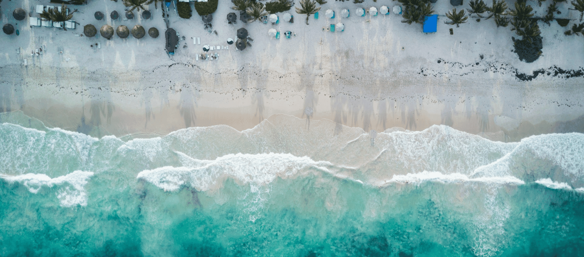 Overhead shot of Tulum, Mexico