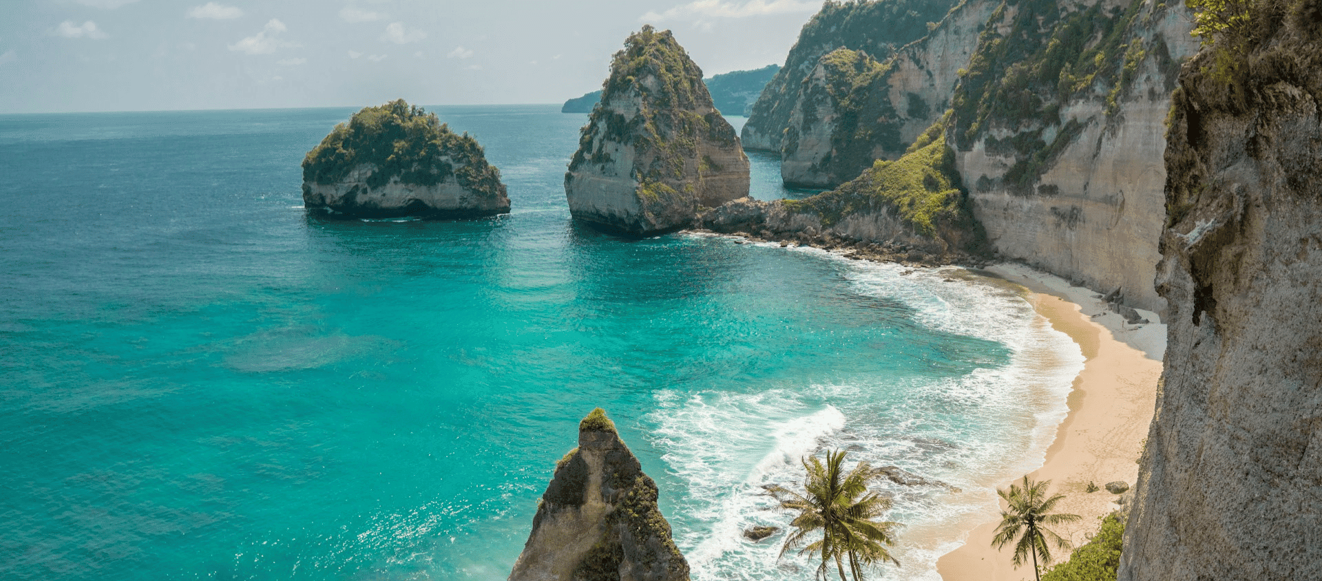 The beach and cliffs in Nusa Penida, in Bali, Indonesia