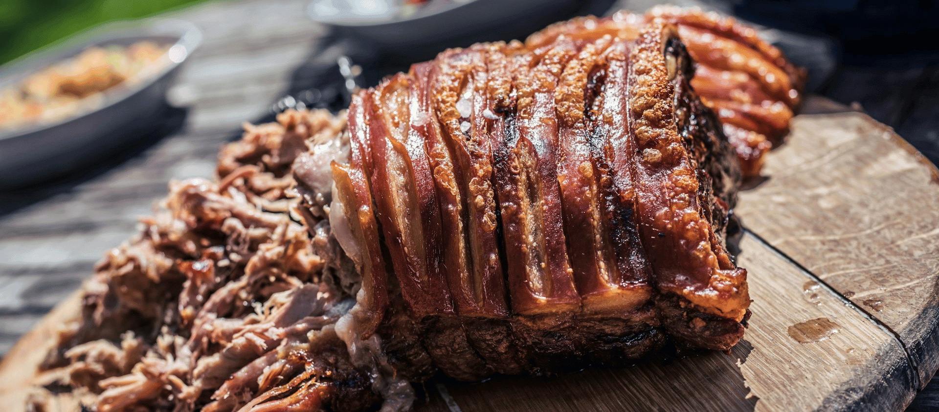 BBQ pulled pork sliced and ready to serve.