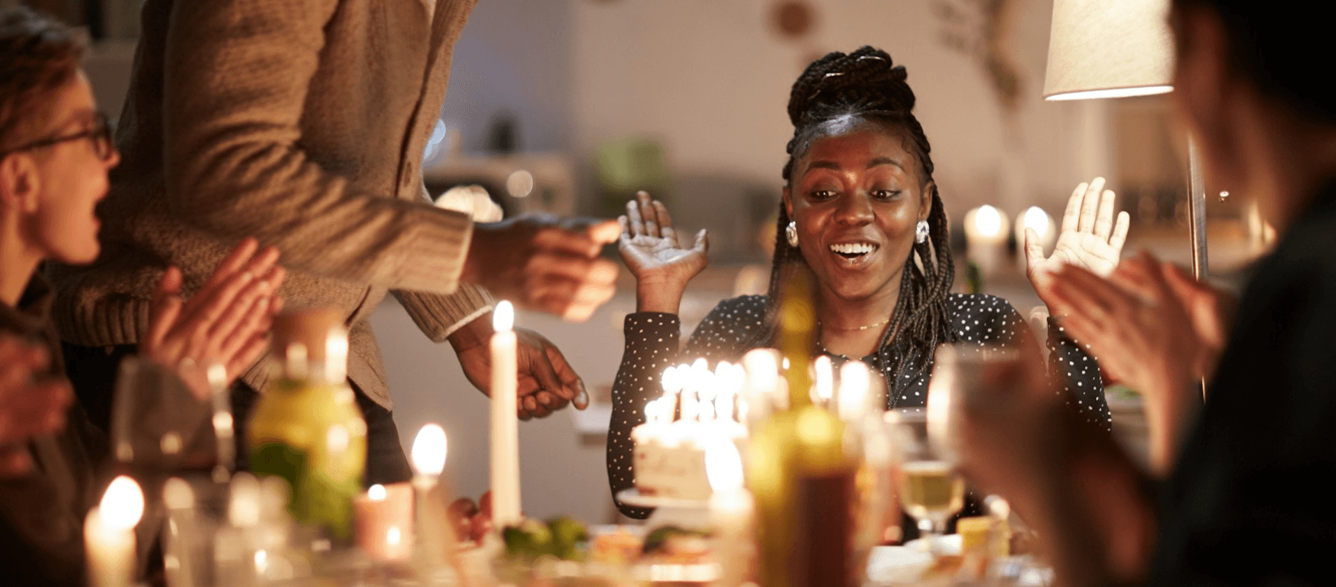 Birthday celebration at the table