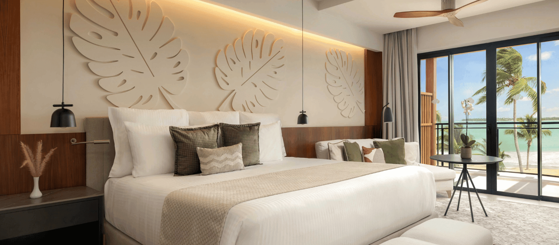 Luxury king suite with ocean view balcony at adults-only Secrets Playa Esmeralda.