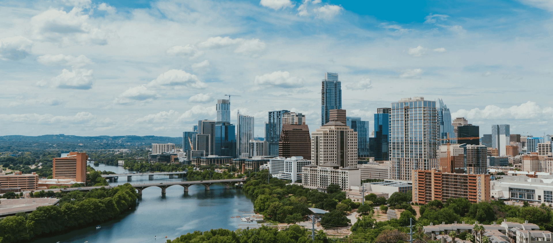 Austin, Texas skyline overlooking the city