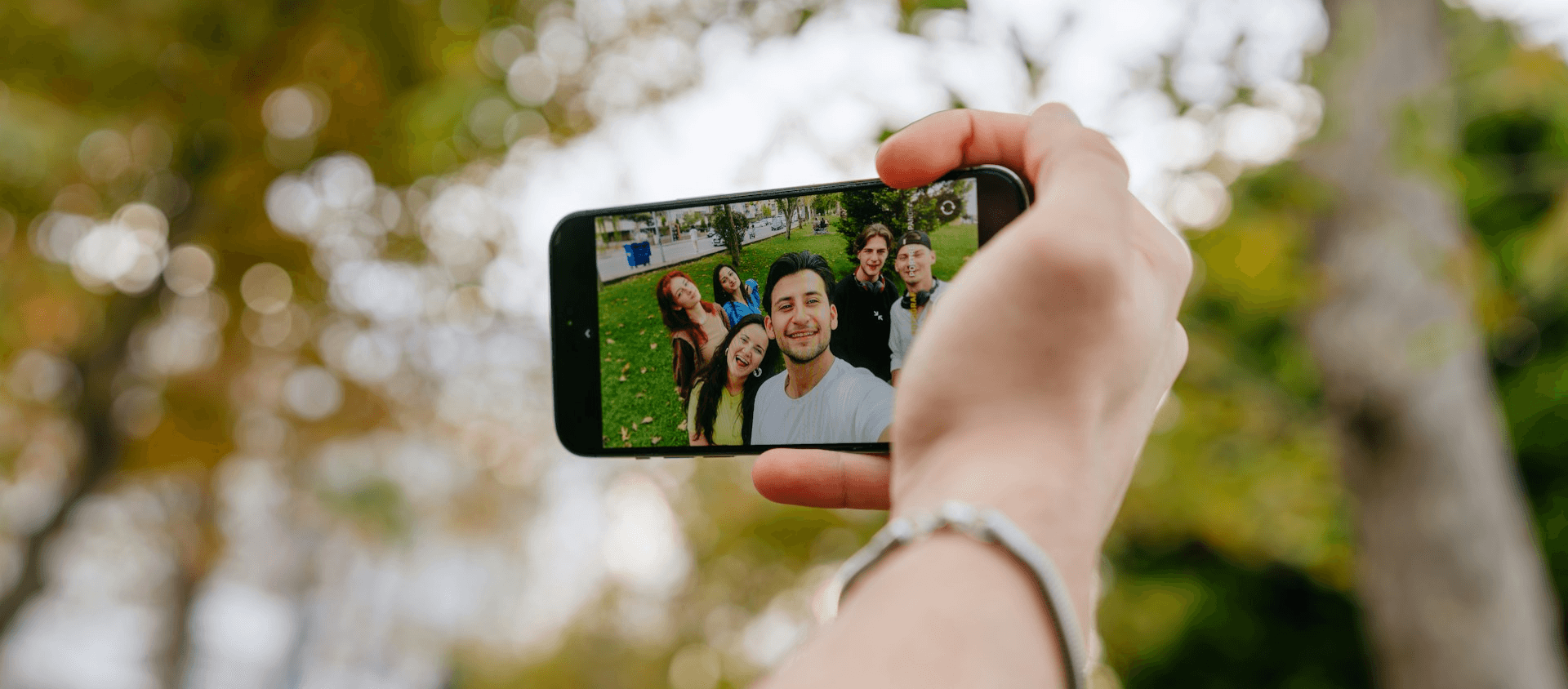 A group taking a selfie