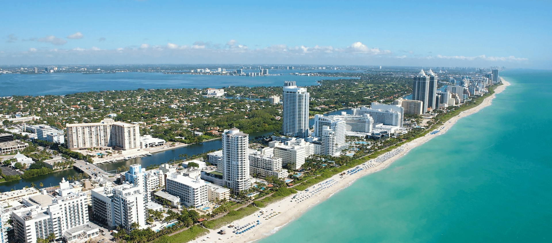 Aerial shot of Miami Beach, Florida