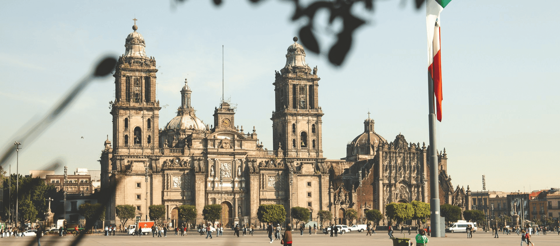 Mexico City Metropolitan Cathedral overlooking the Zócalo plaza in historic downtown.