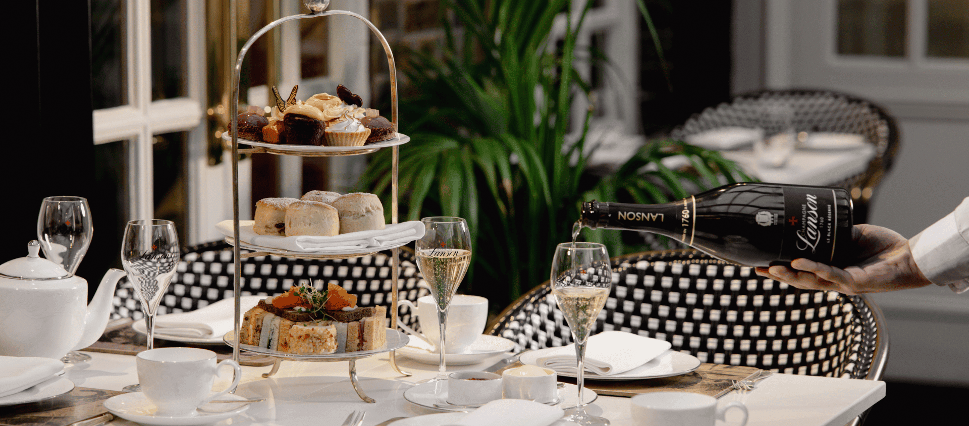 The Montague on the Gardens afternoon tea with Champagne.