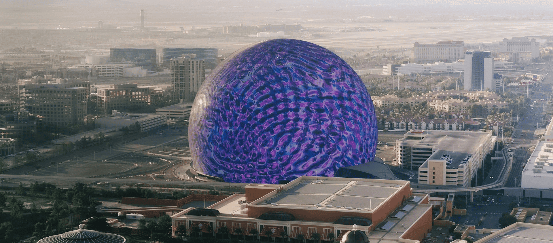 the sphere lit up in Las Vegas
