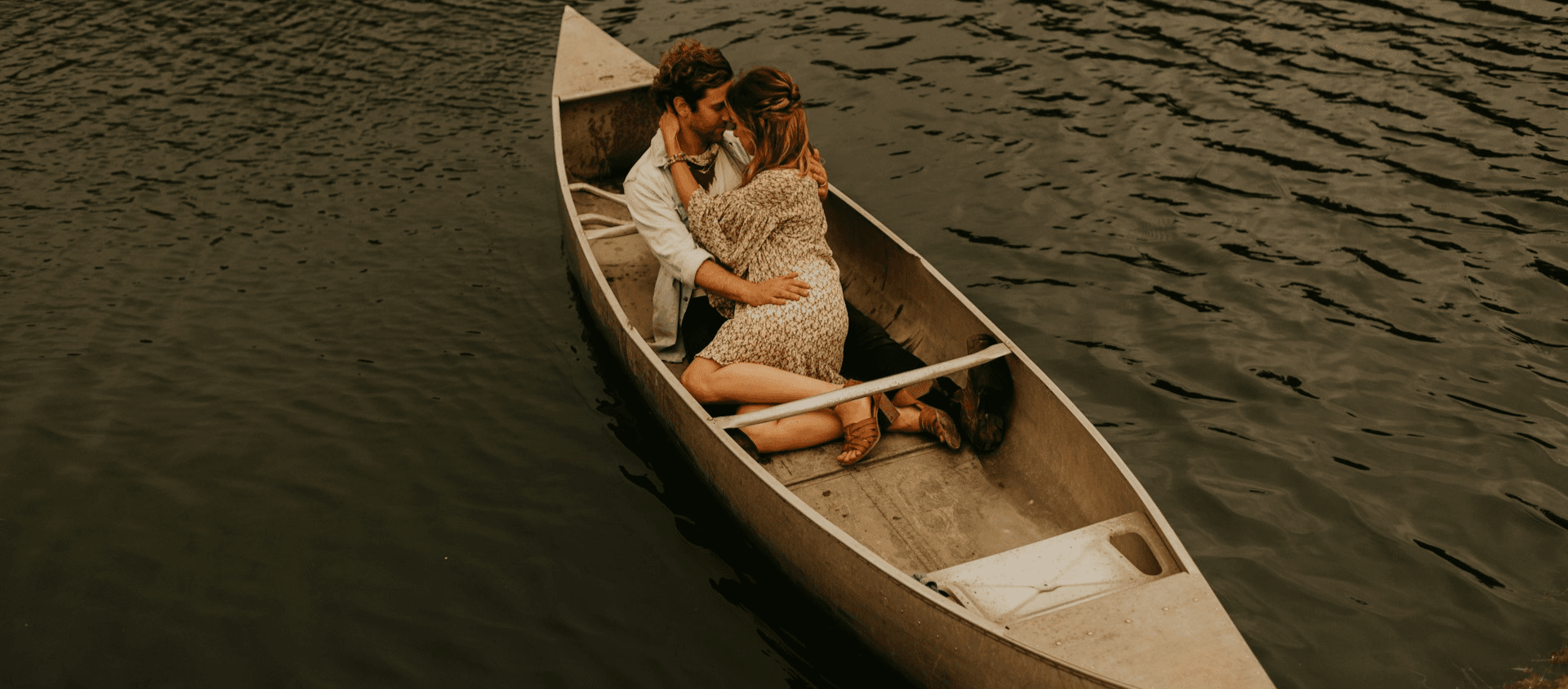 Couple kayaking