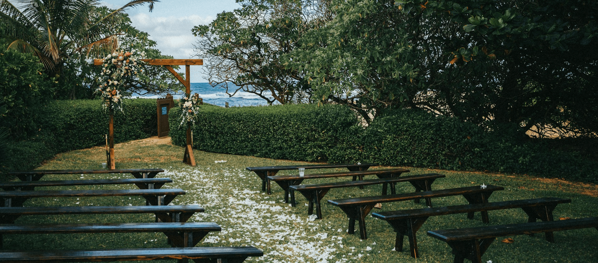 Wedding venue overlooking the ocean
