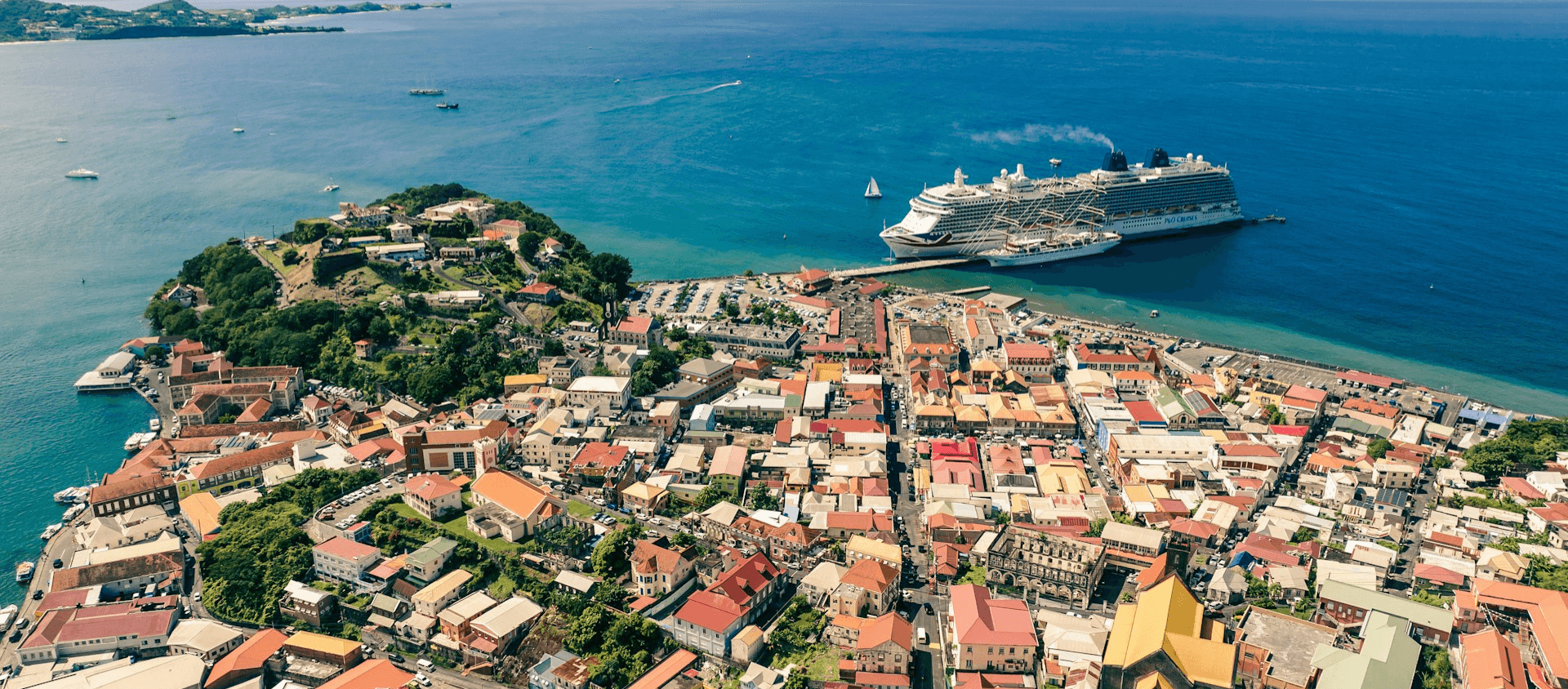 Aerial city view of St. Barts