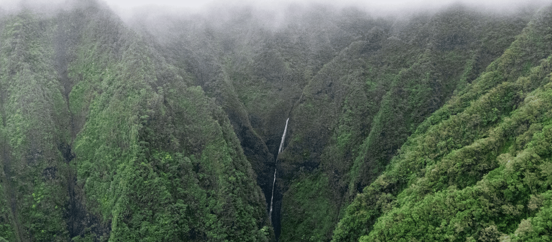 A waterwall in Oahu, Hawaii