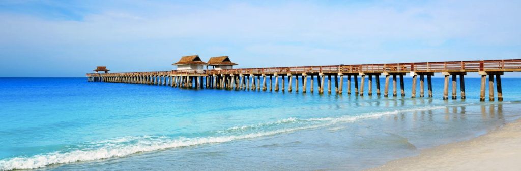 Naples Beach, Florida coastline with the pier